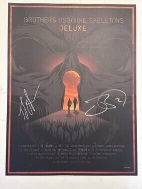 BROTHERS OSBORNE Skeletons Deluxe 18"x24" Poster #139/260 Signed Autographed by
